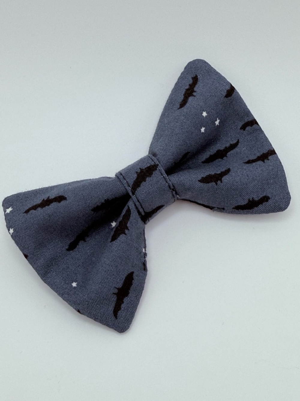 Spooky Halloween navy blue bat print over the collar, dog or cat bow tie